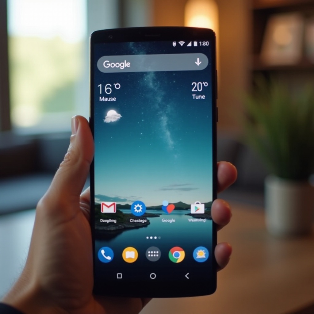 Google天気をホーム画面に追加するAndroid